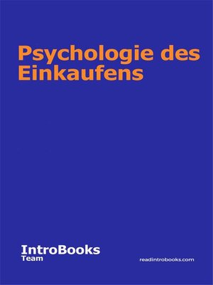 cover image of Psychologie des Einkaufens